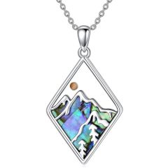 ***COI Titanium Mountain Pendant With Abalone Shell-00323AA