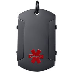 ***COI Black Titanium Medical Alert Pendant-00351AA