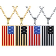 ***COI Titanium American Flag Pendant-00352AA