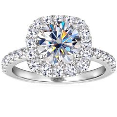 ***COI Sterling Silver 925 Solitaire Ring With Moissanite-00359AA