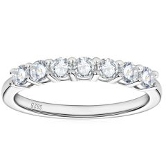 ***COI Sterling Silver 925 Seven Stones Ring With Moissanite-00369AA