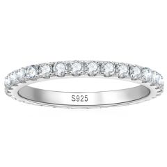 ***COI Sterling Silver 925 Eternity Ring With Moissanite-00370AA