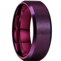 ***COI Purple Titanium Beveled Edges Ring-00392AA