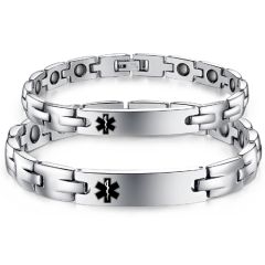 ***COI Titanium Medical Alert Bracelet With Steel Clasp(Length: 7.87 inches)-00395AA