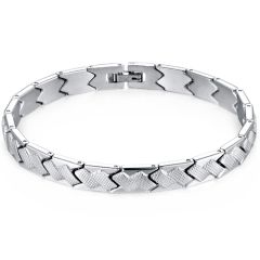 ***COI Titanium Black/Gold Tone/Silver Bracelet With Steel Clasp(Length: 8.27 inches)-00409AA