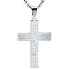 ***COI Titanium Cross Prayer Pendant-00427AA