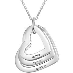 ***COI Titanium Triple Heart Pendant With Custom Engraving-00466AA