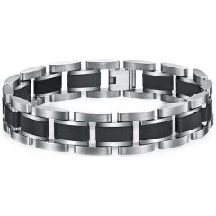***COI Titanium Carbon Fiber Bracelet With Steel Clasp(Length: 8.27 inches)-00493AA