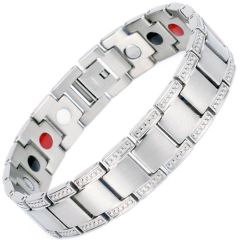***COI Titanium Black/Gold Tone/Silver Bracelet With Steel Clasp(Length: 8.27 inches)-00557AA