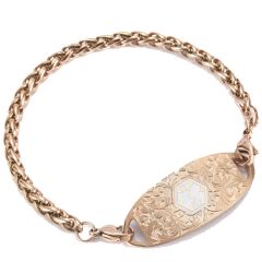 ***COI Rose Titanium Medical Alert Bracelet With Steel Clasp(Length: 7.48 inches)-00642AA