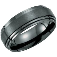 ***COI Black Titanium Double Step Edges Ring-00653AA