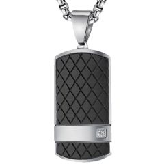 ***COI Titanium Black Gold Tone/Silver Pendant With Cubic Zirconia-00656AA