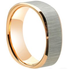 ***COI Tungsten Carbide Gold Tone Silver Square Ring-00702AA