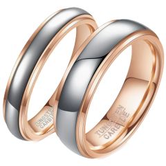 ***COI Tungsten Carbide Rose Silver Step Edges Ring-00712AA