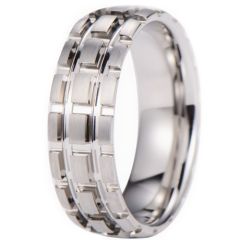 ***COI Tungsten Carbide Tire Tread Grooves Ring-00732AA