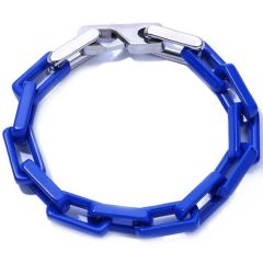 ***COI Titanium Blue Ceramic Bracelet With Steel Clasp(Length: 8.46 inches)-00754AA