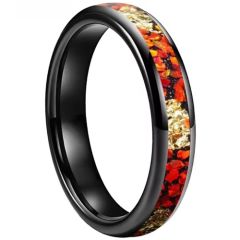 ***COI Black Titanium Dome Court Ring With Crushed Opal & Gold Foil-00847AA