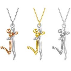 ***COI Titanium Gold Tone/Rose/Silver Dancing Couple Pendant-00922AA
