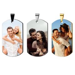 ***COI Titanium Black/Gold Tone/Silver Pendant With Custom Color Photo Engraving-00970AA