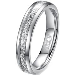 ***COI Tungsten Carbide Meteorite Dome Court Ring-00978AA