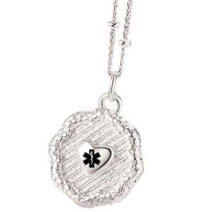 ***COI Titanium Medical Alert Heart Pendant-01094AA