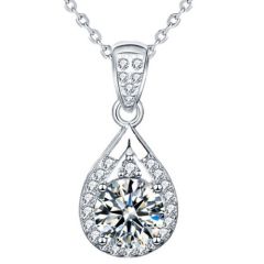 ***COI Sterling Silver 925 1 Carat Solitaire Moissanite Pendant-01103AA