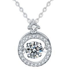 ***COI Sterling Silver 925 1 Carat Solitaire Moissanite Pendant-01104AA