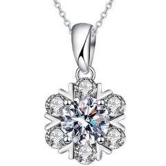 ***COI Sterling Silver 925 Gold Tone/Silver 1 Carat Solitaire Moissanite Pendant-01107AA