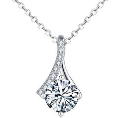 ***COI Sterling Silver 925 1 Carat Solitaire Pendant-01108AA