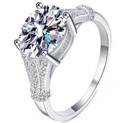 ***COI Sterling Silver 925 3 Carat Moissanite Solitaire Ring-01111AA