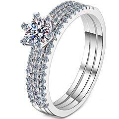 ***COI Sterling Silver 925 1 Carat Moissanite Solitaire Ring-01118AA