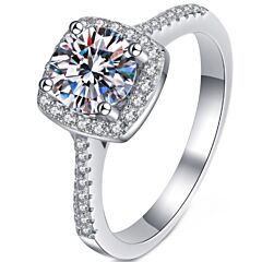 ***COI Sterling Silver 925 1 Carat Moissanite Solitaire Ring-01124AA