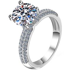 ***COI Sterling Silver 925 2 Carat Moissanite Solitaire Ring-01125AA