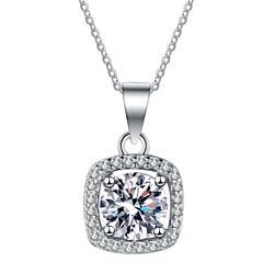 ***COI Sterling Silver 925 1 Carat Moissanite Solitaire Pendant-01141AA