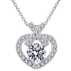 ***COI Sterling Silver 925 1 Carat Moissanite Solitaire Pendant-01144AA