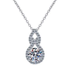 ***COI Sterling Silver 925 1 Carat Moissanite Solitaire Pendant-01146AA