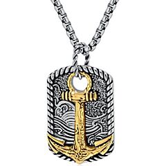 ***COI Titanium Black/Gold Tone/Silver/Gold Tone Silver Anchor Tag Pendant-01153AA