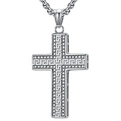 ***COI Titanium Black/Gold Tone/Silver Celtic Cross Pendant With Cubic Zirconia-01154AA
