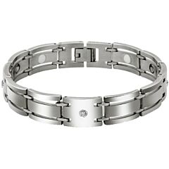 ***COI Titanium Cubic Zirconia Bracelet With Steel Clasp(Length: 7.87 inches)-01158AA