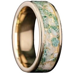 ***COI Gold Tone Titanium Crushed Opal Ring-01168AA