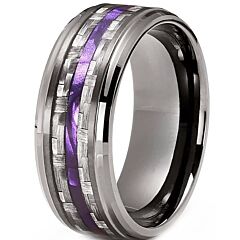 ***COI Titanium Carbon Fiber Step Edges Ring-01176AA
