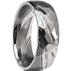 ***COI Tungsten Carbide Damascus Dome Court Ring-01190AA