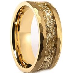 ***COI Gold Tone Tungsten Carbide Faceted Ring With Gold Foil-01195AA