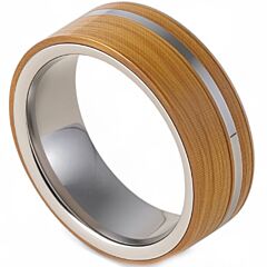 ***COI Titanium Ring With Koa Wood-01212AA