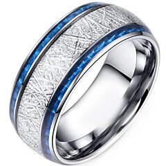 ***COI Titanium Dome Court Ring With Meteorite & Carbon Fiber-01217AA