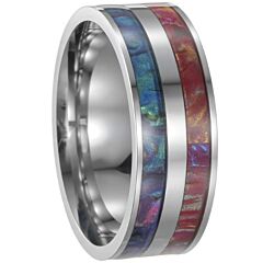 ***COI Titanium Abalone Shell Ring-01249AA