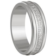 ***COI Titanium Gold Tone/Silver Ring With CNC Cubic Zirconia-01268AA