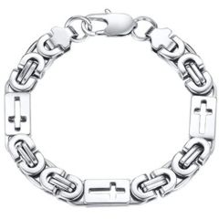 ***COI Titanium Cross Bracelet With Steel Clasp(Length: 8.66 inches)-01294AA