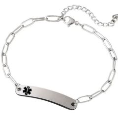 ***COI Titanium Black/Gold Tone/Rose/Silver Medical Alert Bracelet With Steel Clasp(Length: 8.27 inches)-01403AA