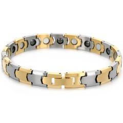 ***COI Tungsten Carbide Silver/Gold Tone Silver Bracelet With Steel Clasp(Length: 7.87 inches)-01479AA